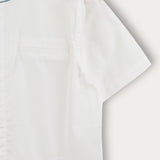 Button-down shirt with Chinese collar - blue