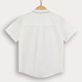 Button-down shirt with Chinese collar - blue