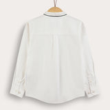 Button-down shirt with Chinese collar - black
