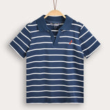 Striped Polo Shirt - Blue