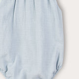 Baby overalls with collar and embroidery - blue