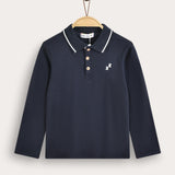 Polo shirt with collar - Navy
