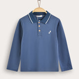 Polo shirt with collar - blue