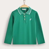 Polo shirt with collar - green