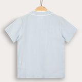 S.K. shirt with embroidery - blue
