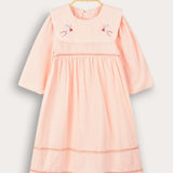 Dress with collar and embroidery - pink