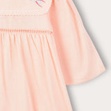 Dress with collar and embroidery - pink