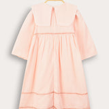 Dress with collar and embroidery - pink