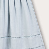 Skirt with crochet ribbons - blue