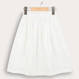 Skirt with crochet ribbons - beige