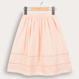 Skirt with crochet ribbons - pink