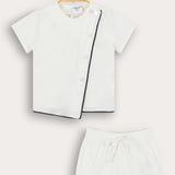 Baby set with embroidery - beige