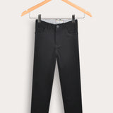 Long fabric pants - black
