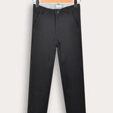 Long textured fabric pants - black