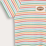 Striped Rib Pajama Set - Orange