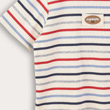 Striped Rivet Pajama Set - Red