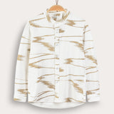 Button-down shirt with Chinese collar - beige