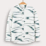 Button-down shirt with Chinese collar - turquoise