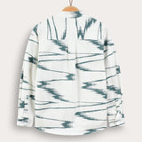 Button-down shirt with Chinese collar - turquoise