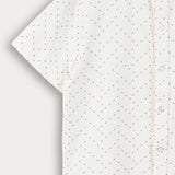 Geometric print button-down shirt - beige