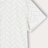 Geometric print button-down shirt - blue