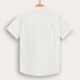 Button-down shirt with Chinese collar - cream