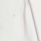 Button-down shirt with Chinese collar - cream and black