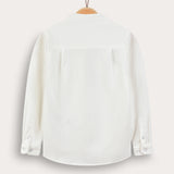 Button-down shirt with Chinese collar - cream and black