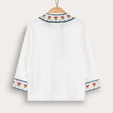 Ribbon-tied knit top - cream