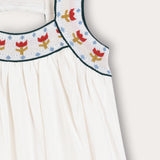 Strapless sarafan with gathers - cream