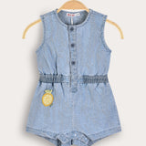Baby Overalls with Patch - Light Blue