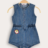Baby overalls with patch - blue