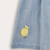 Denim saree with muslin - light blue