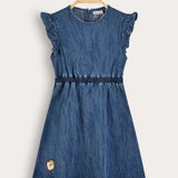 Denim sarong with muslin - blue