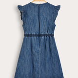 Denim sarong with muslin - blue