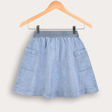 Flared skirt with pockets - light blue