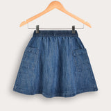 Flared skirt with pockets - blue