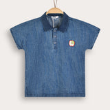 Denim shirt with collar - blue