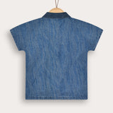 Denim shirt with collar - blue