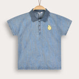 Denim shirt with collar - light blue