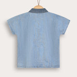 Denim shirt with collar - light blue