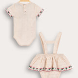 Bodysuit and sarafan set - beige
