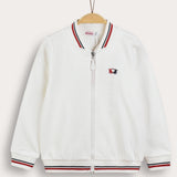 Sporty style cardigan - unisex - white
