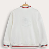 Sporty style cardigan - unisex - white