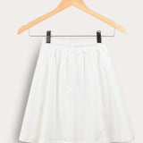 Midi skirt with pockets - white