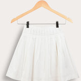 Flared pleated skirt - white