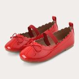 Ballerina Flats with Strap - Red