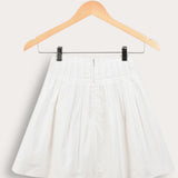 Flared pleated skirt - white