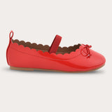 Ballerina Flats with Strap - Red