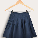Flared Pleated Skirt - Navy